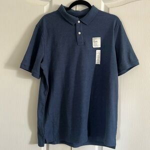 Men’s NWT washed navy polo; size L